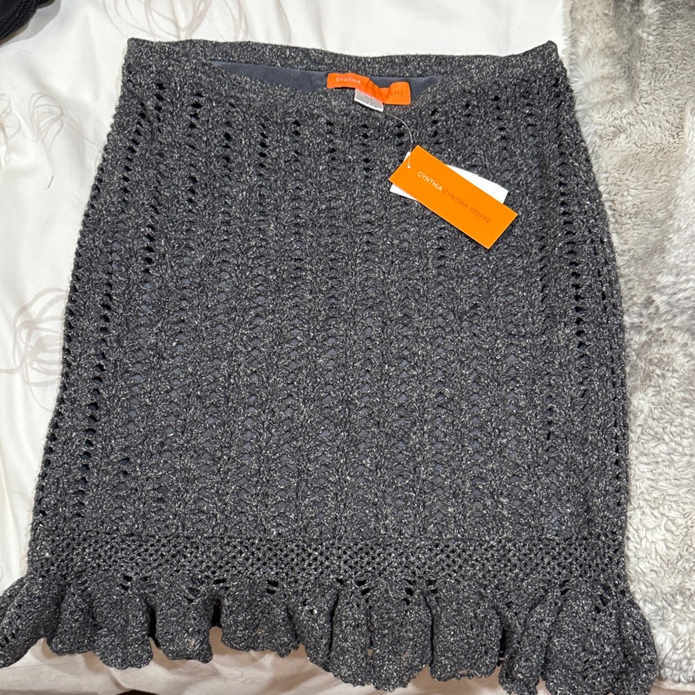 Cynthia Steffe Gray Knit Skirt